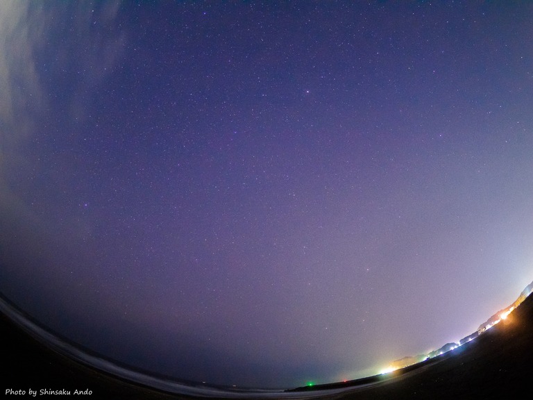 東浪見海岸の星空20160305-6-name