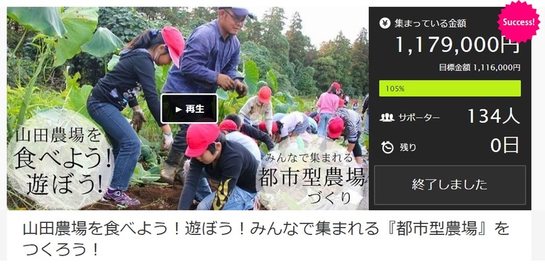 山田農場｜クラウドファンディング目標額達成！