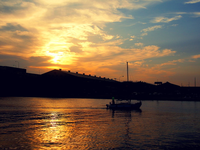 船橋漁港の夕暮れ20141011