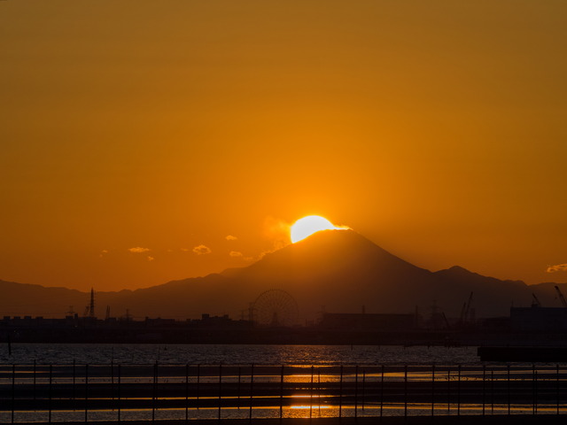 ふなばし三番瀬のダイヤモンド富士2015年2月⑦