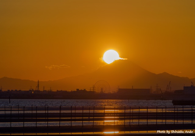 ふなばし三番瀬のダイヤモンド富士2015年2月①-2