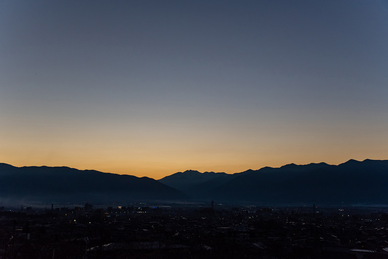長野県松本市観光_36北アルプスの夕焼け